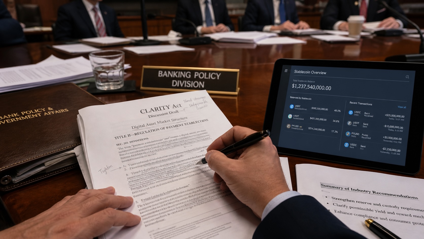 Banks Urge Tightening of Clarity Act Stablecoin Language