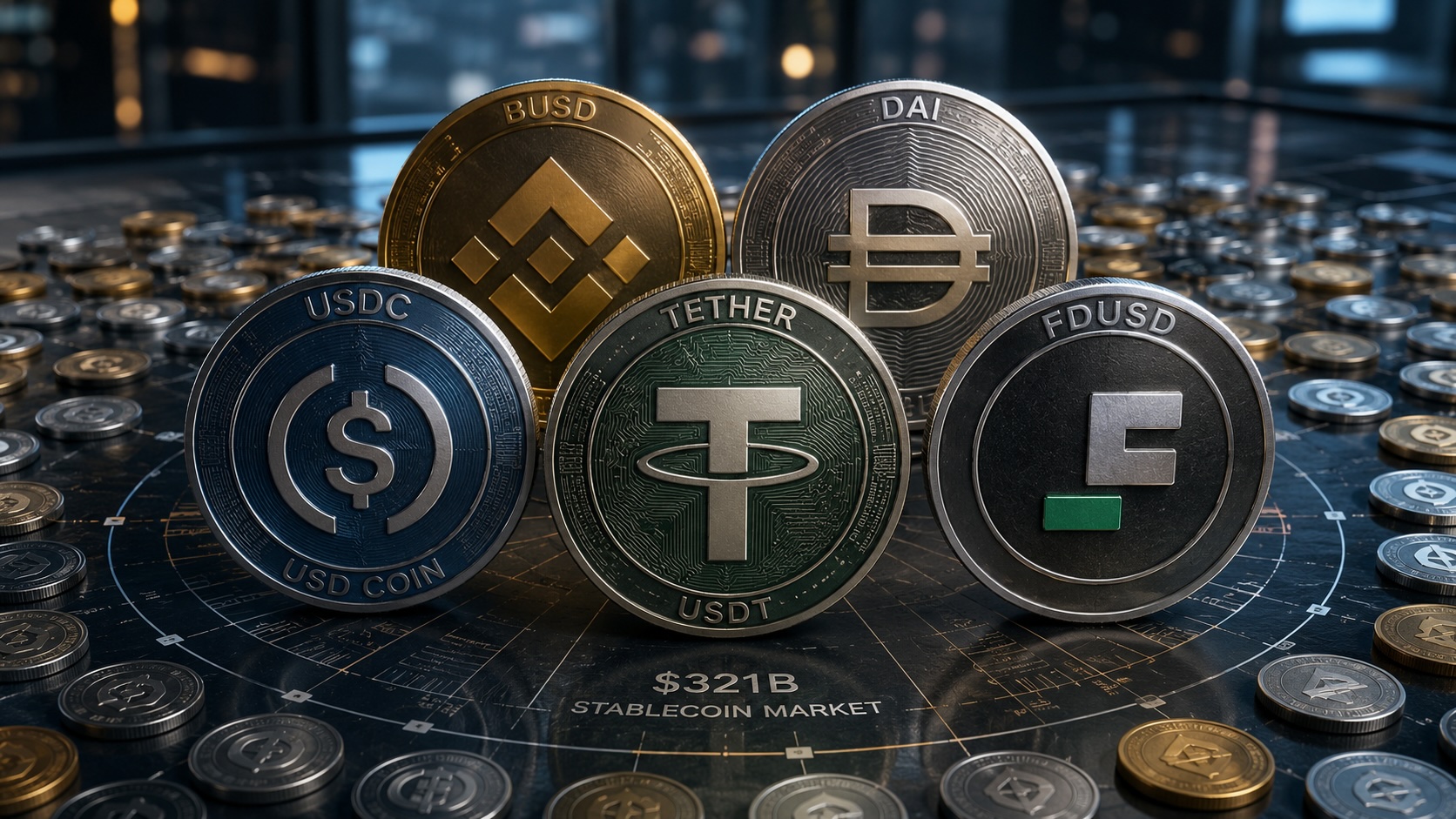 Five Stablecoins Hold 91.5% of $321B Market