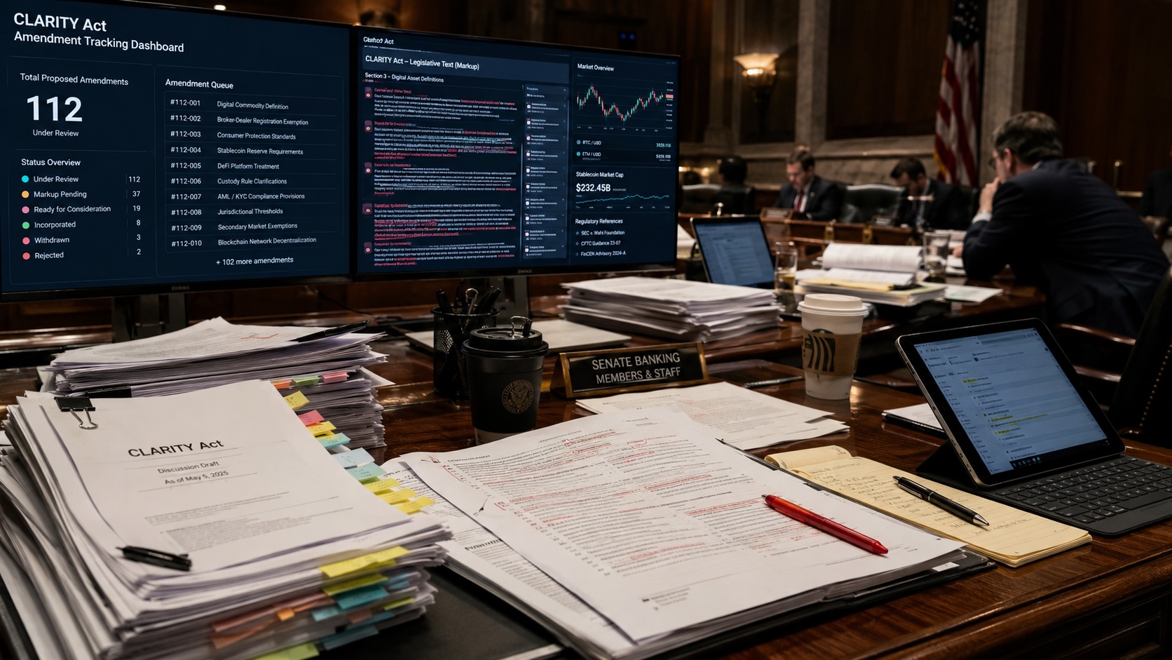 Senate Banking Committee Eyes 100+ CLARITY Amendments