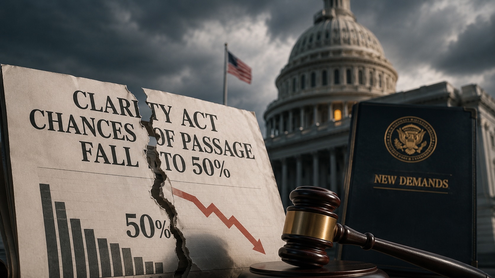 Odds CLARITY Act Passes This Year Drop to 50%