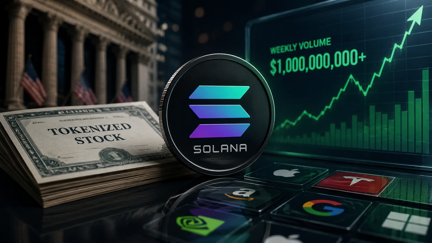 Solana Clears $1B in Weekly Tokenized Stock Volume